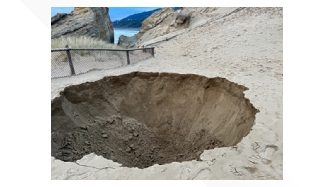 Cape Kiwanda sinkholes continue to shift, park officials warn Oregon coast  visitors 