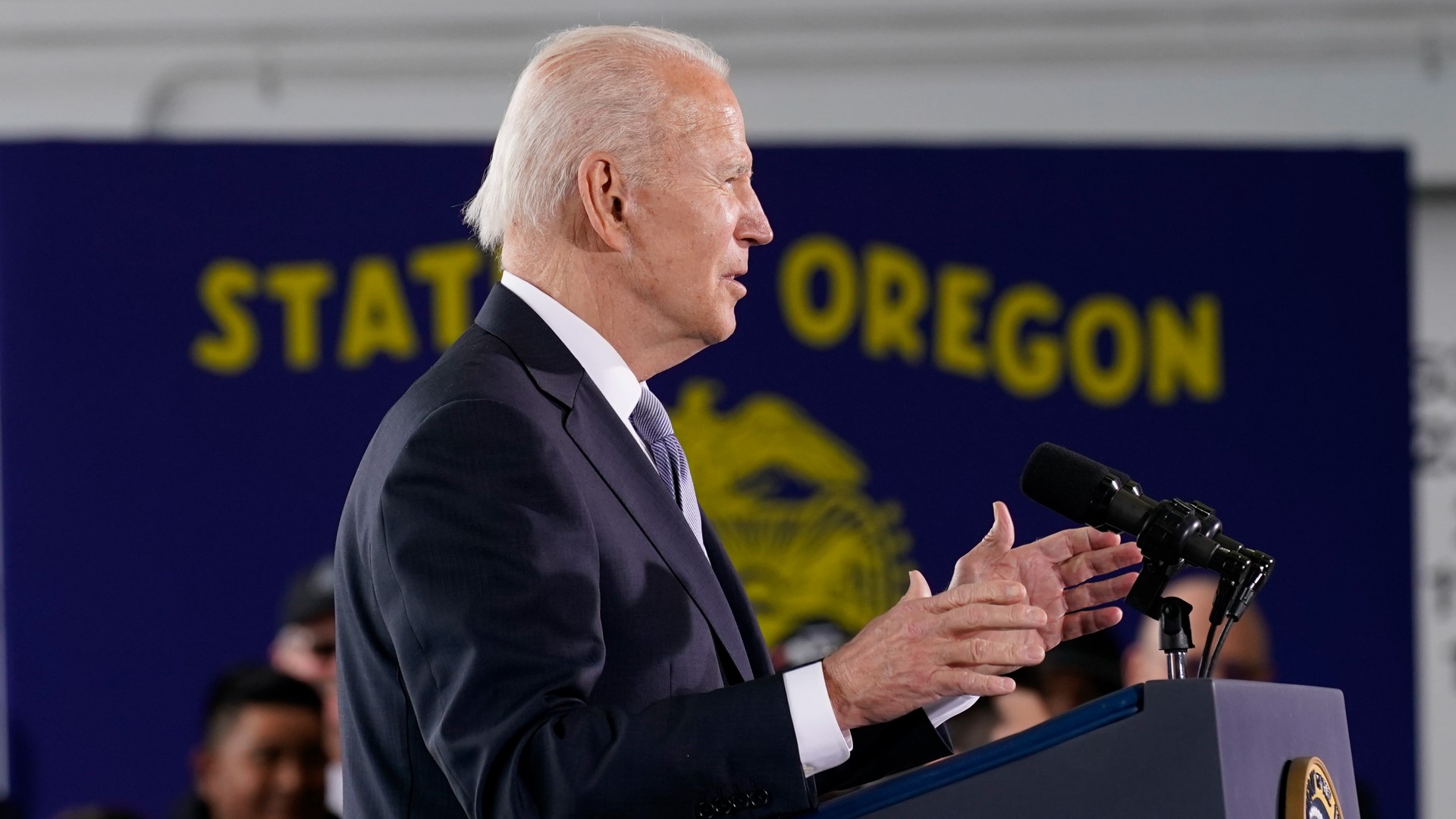 Biden spoke about local infrastructure investments during a visit to Portland, his first visit to the Pacific Northwest as president.
