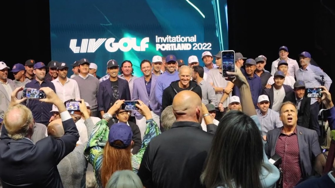 Controversial LIV Golf held a glitzy draft party at a Portland