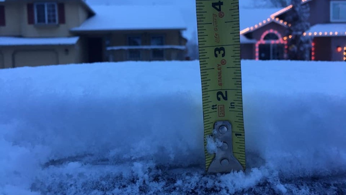 How much did it snow in the Portland, Vancouver area during winter