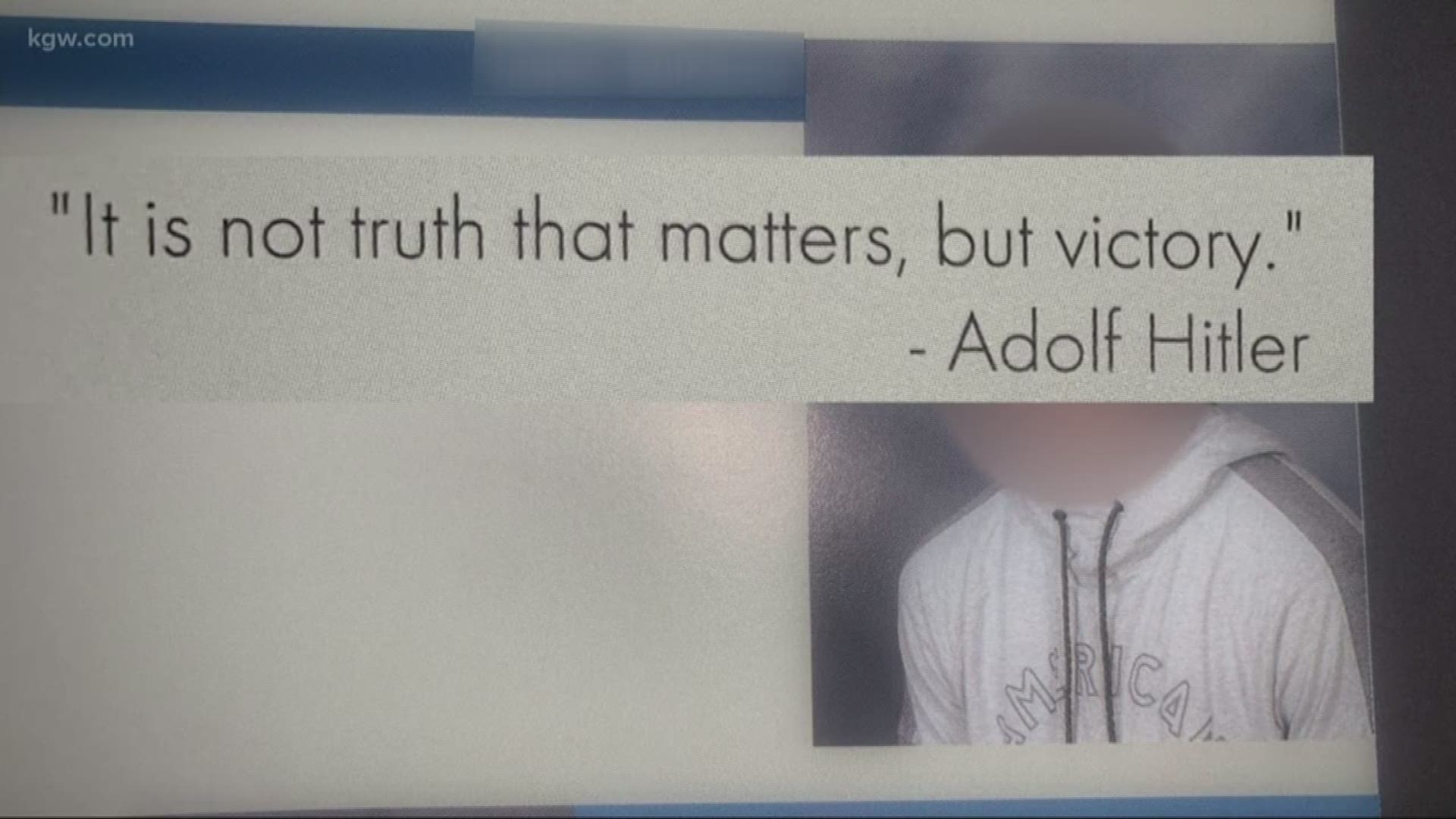 A Kelso High School student picked a quote from Hitler as a senior quote and it was missing by editors.