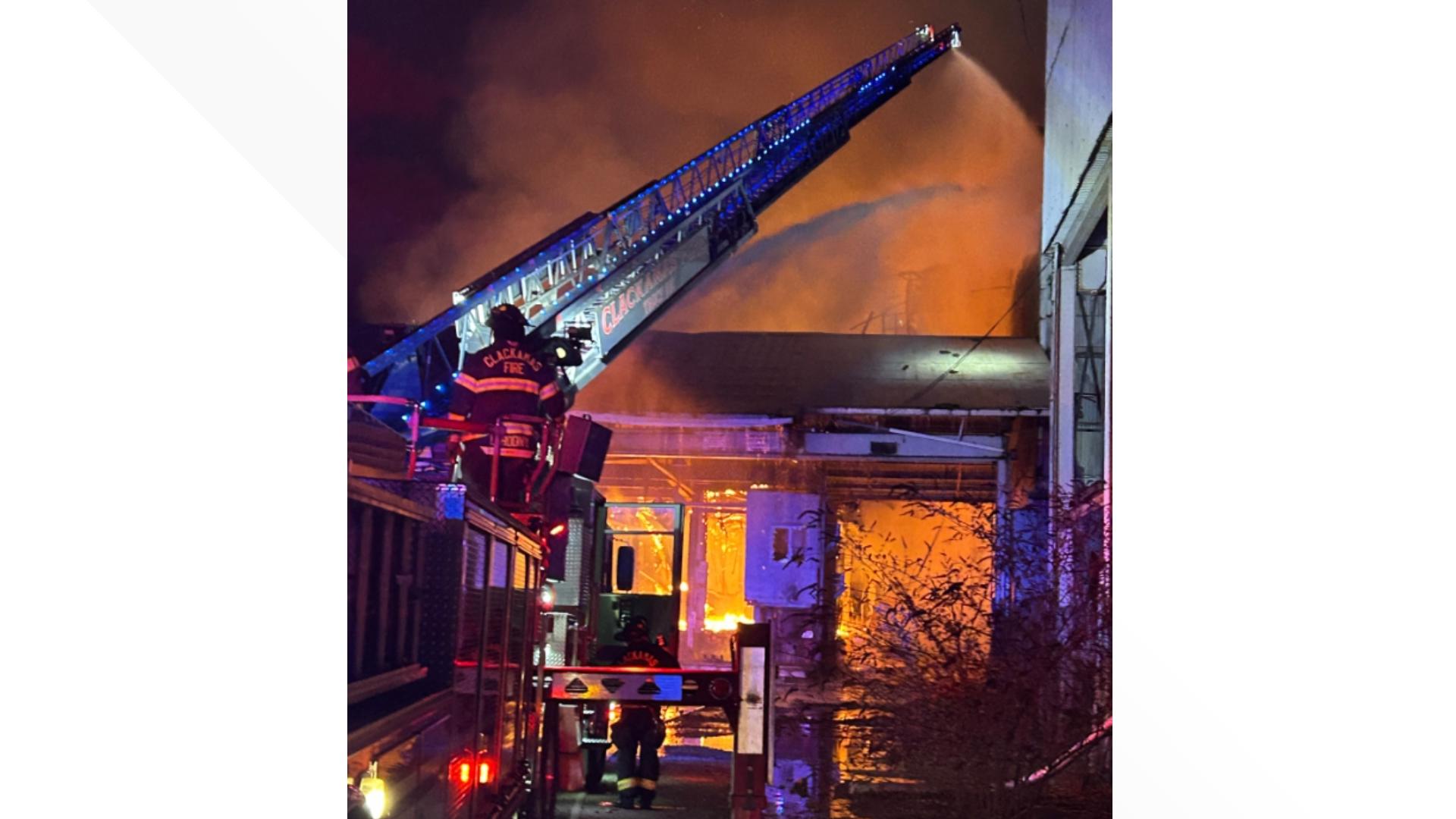 Massive fire breaks out at old Blue Heron paper mill | kgw.com