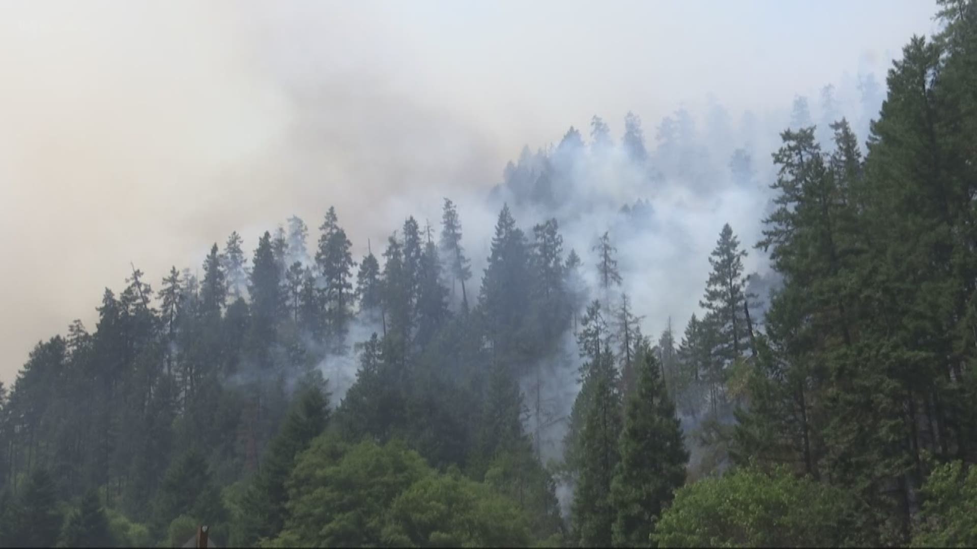 The Milepost 97 Fire in Southern Oregon has grown to nearly 9,000 acres. A small grass fire disrupted traffic in Salem on Saturday.