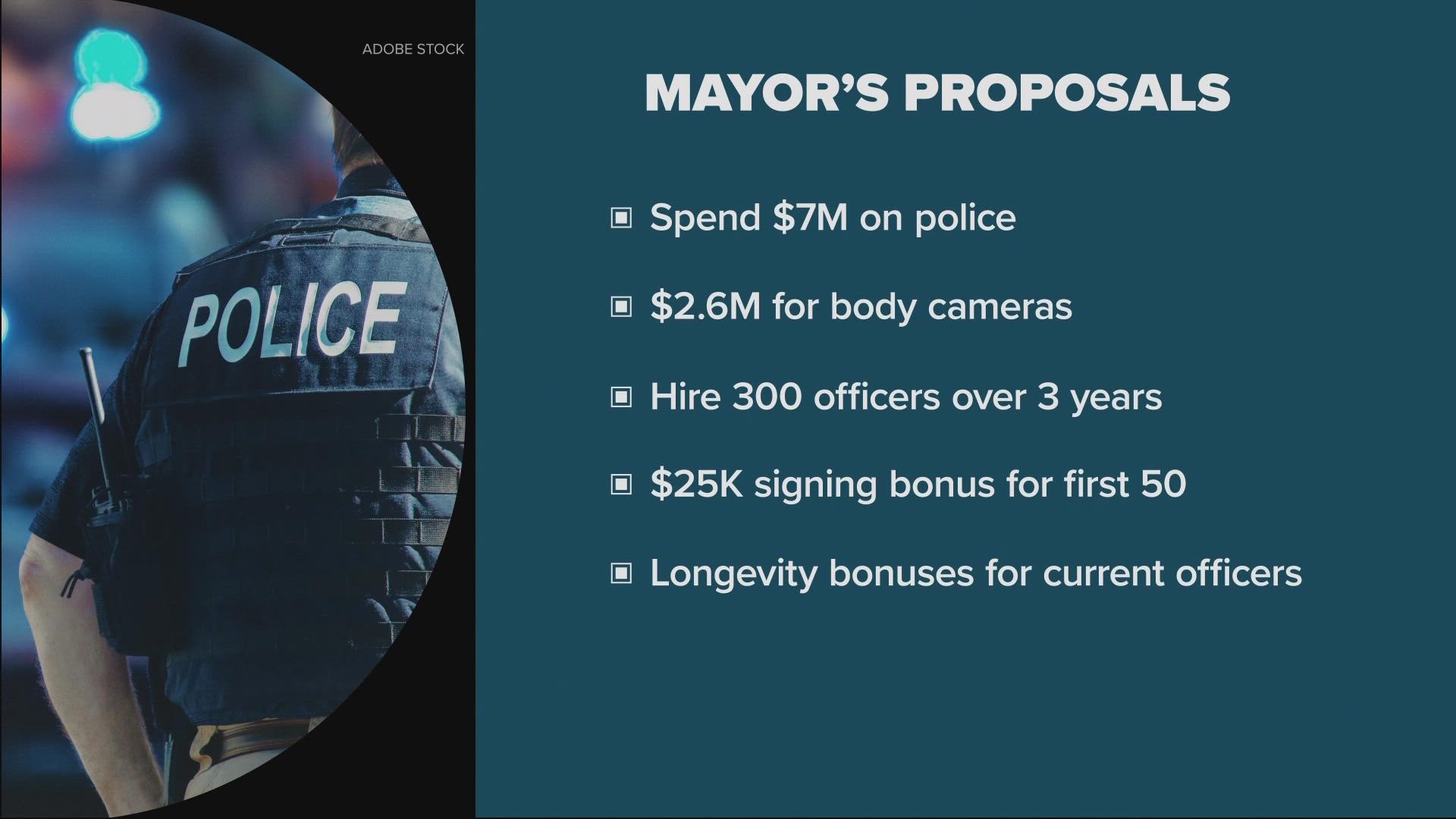Portland Mayor Ted Wheeler outlined a series of proposals to strengthen the police bureau and reduce gun violence at a Wednesday news conference.