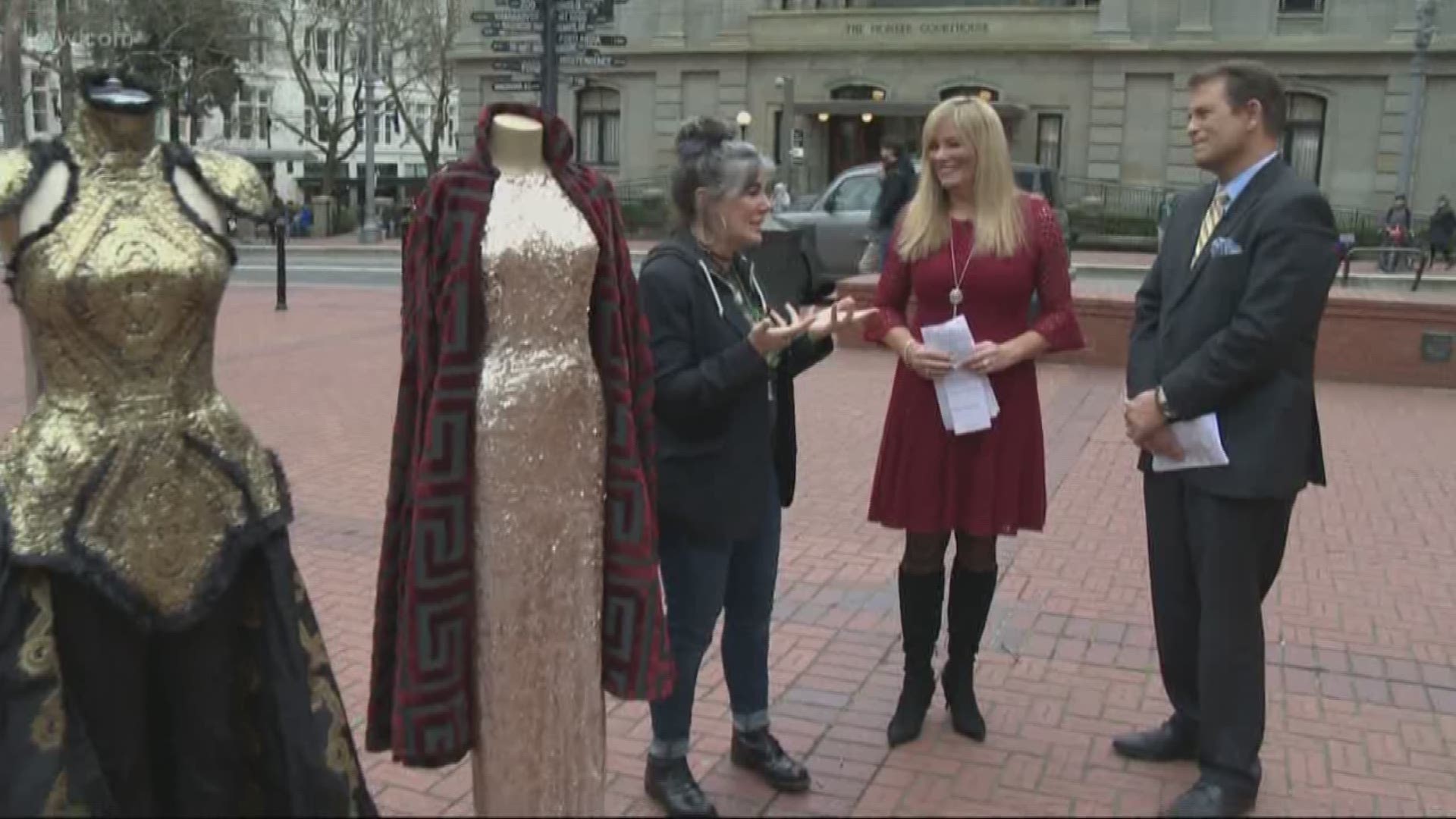 Sonia Kasparian discusses her couture at Pioneer Courthouse Square