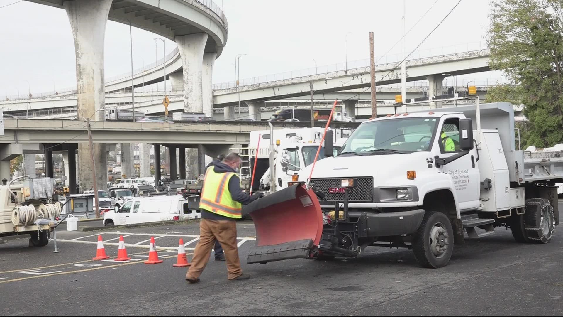 Crews with the Portland Bureau of Transportation are ready for possible snow and ice this winter. KGW's Bryant Clerkley got a look at winter weather preparations.
