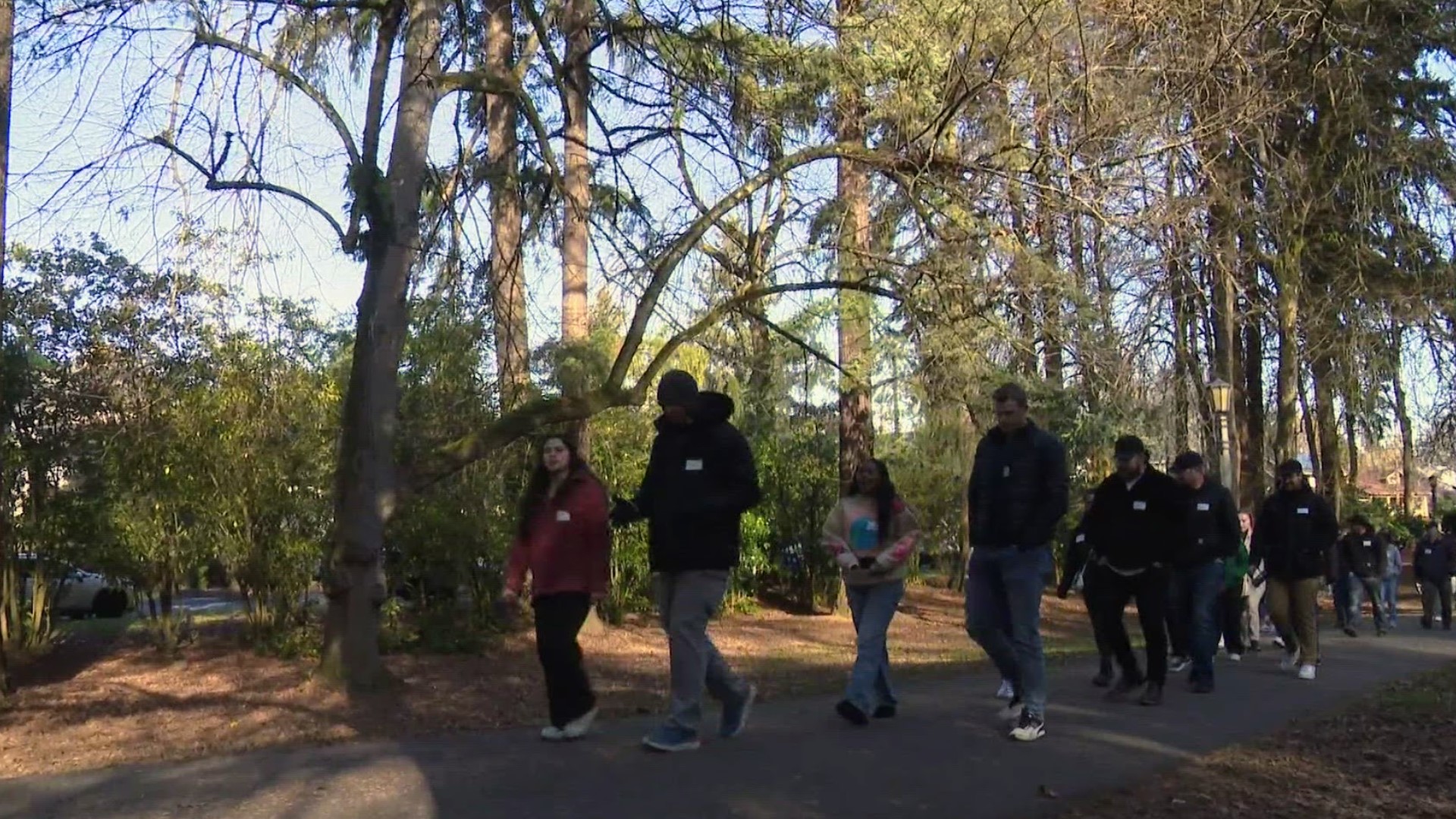 "Talk a Mile" pairs young Black community leaders with Portland police officers and trainees. They walk a mile together and talk, with the goal to build trust.