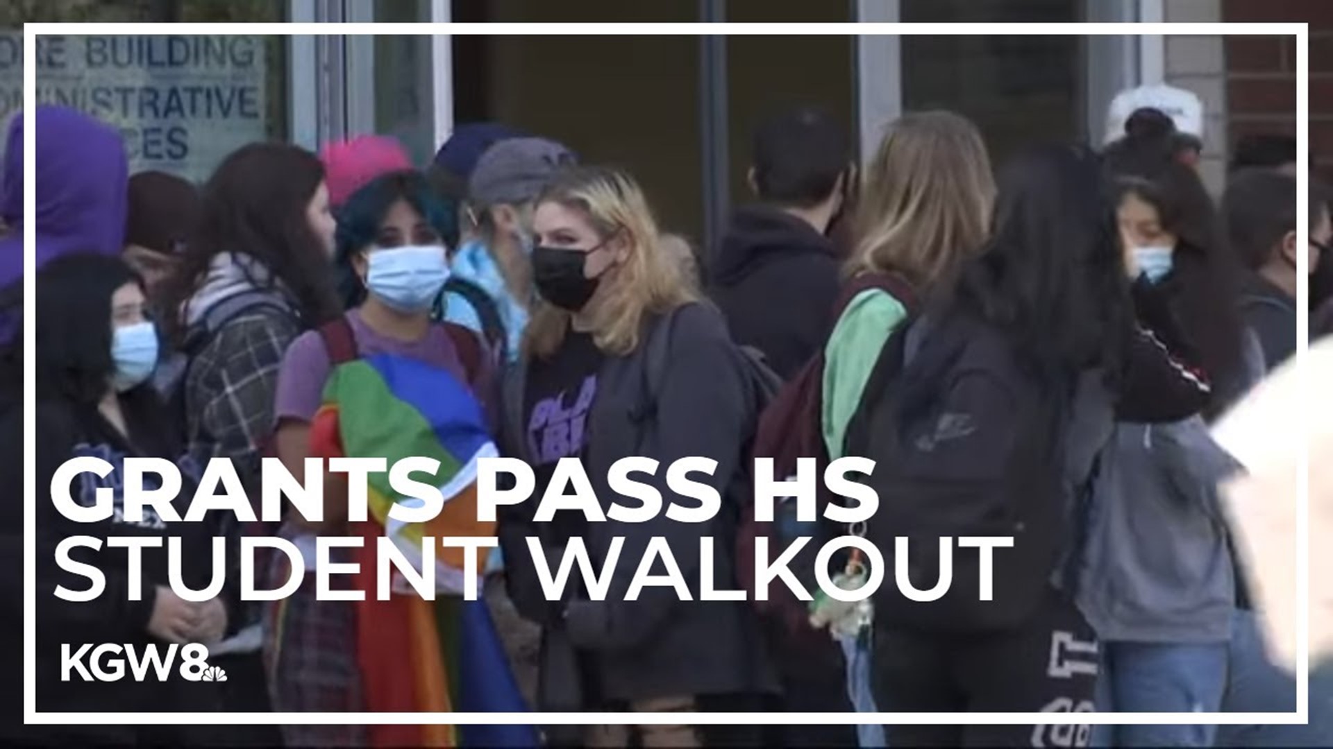 The walkout comes after the school board reinstated two educators who publicly promoted a campaign challenging the school district policies on gender identity.