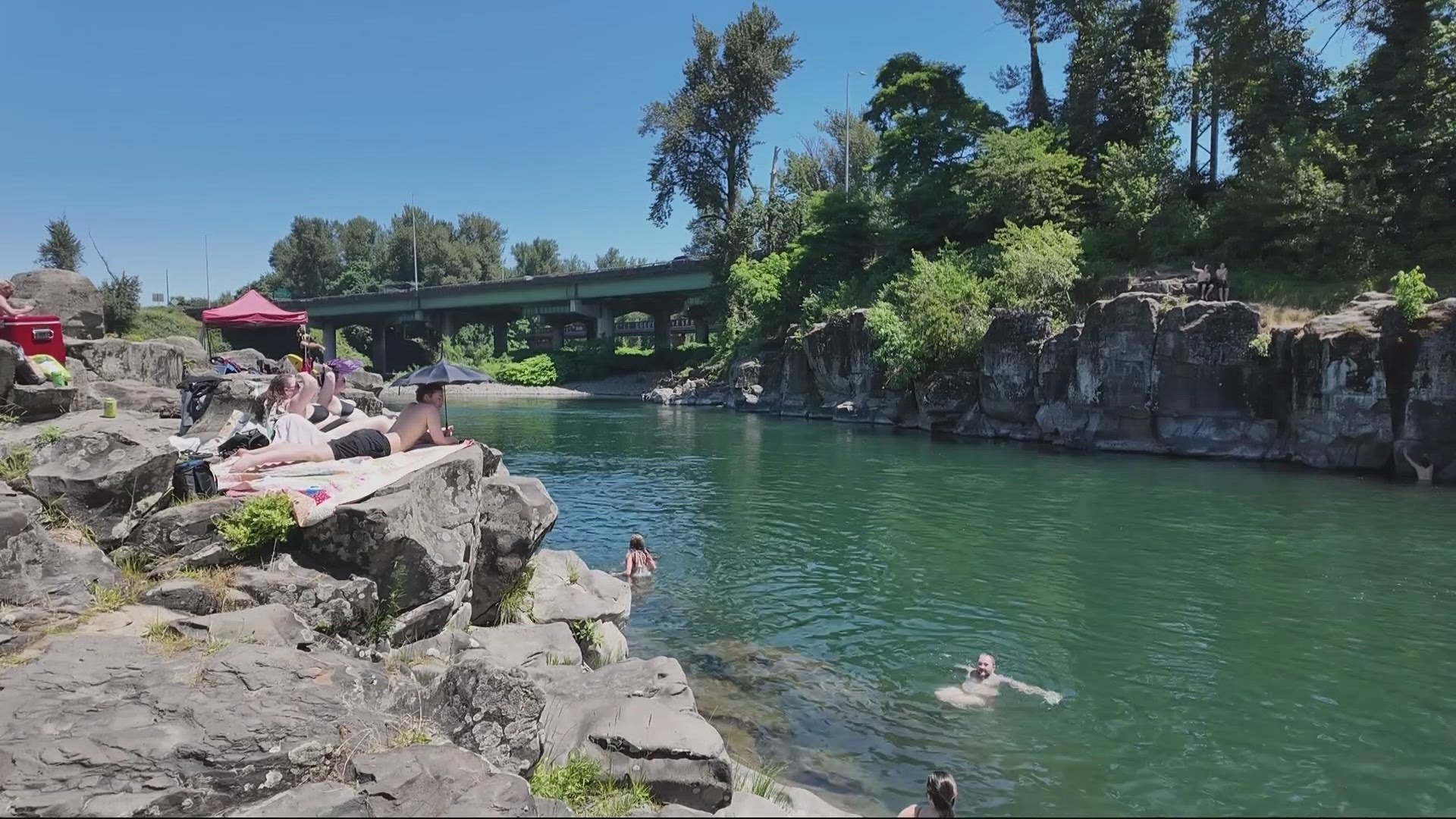 Portland recorded its hottest day of 2025 Sunday, sending crowds to rivers like High Rocks Park as health officials warn of heat-related risks.