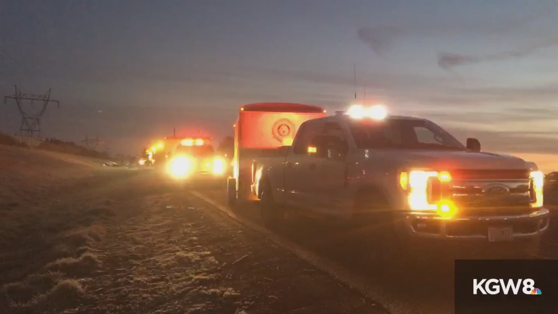 A tanker truck crashed Tuesday evening on I-5 southbound south of Brooks.