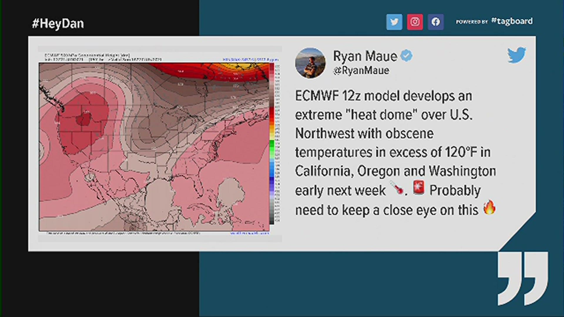 A "heat dome" could cause multiple days of triple-digit temperatures in the West, but will we actually see highs near 120 like a viral tweet claims?