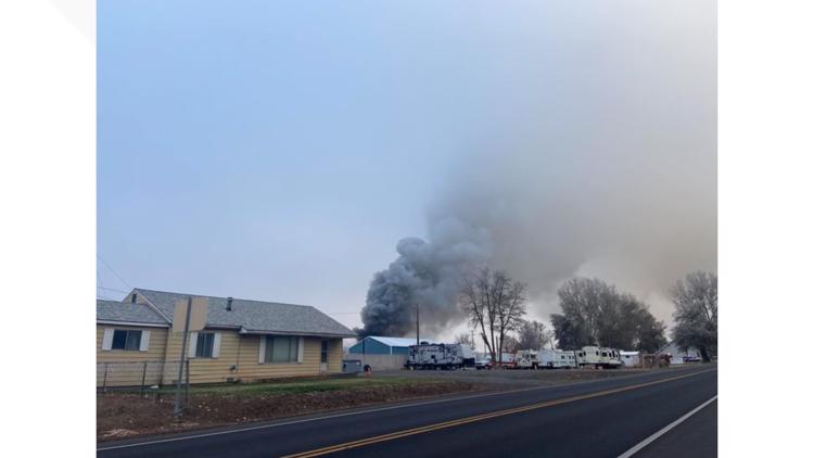 Hemp plant employees suffer burns in fire that prompts evacuation of Grass Valley, Oregon