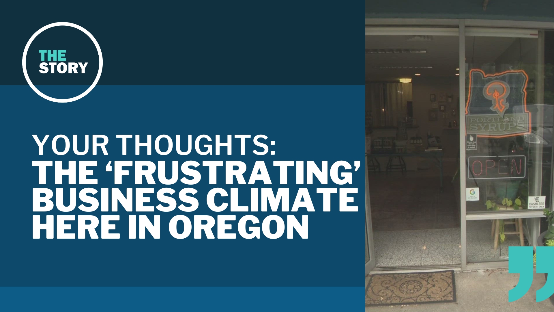Yesterday, we talked about a study showing how Oregon businesses are being lured out of state. Here's what you had to say, as well as a Portland small business.