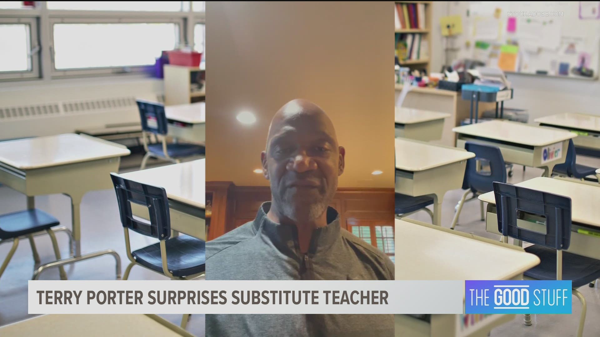 A Salem substitute teacher, who went above and beyond to help students, was surprised with a video message from Terry Porter.