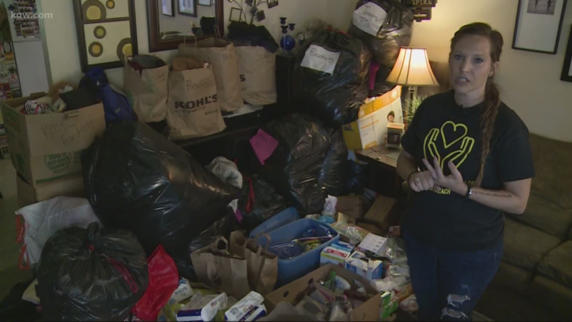 A local woman has gone above and beyond to help the homeless with donations.