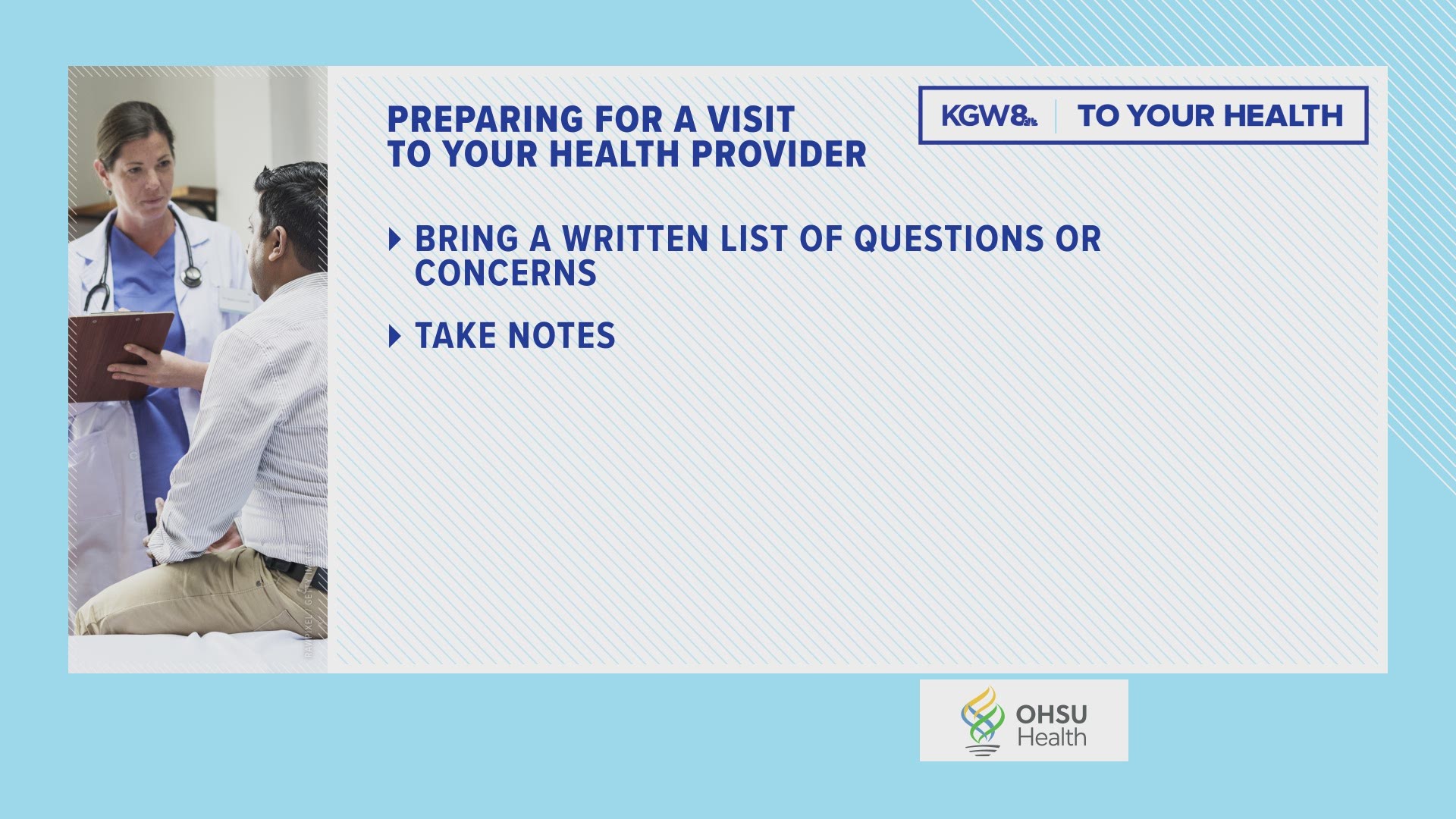 From OHSU Health, here are five tips to prepare for a visit to your health provider.