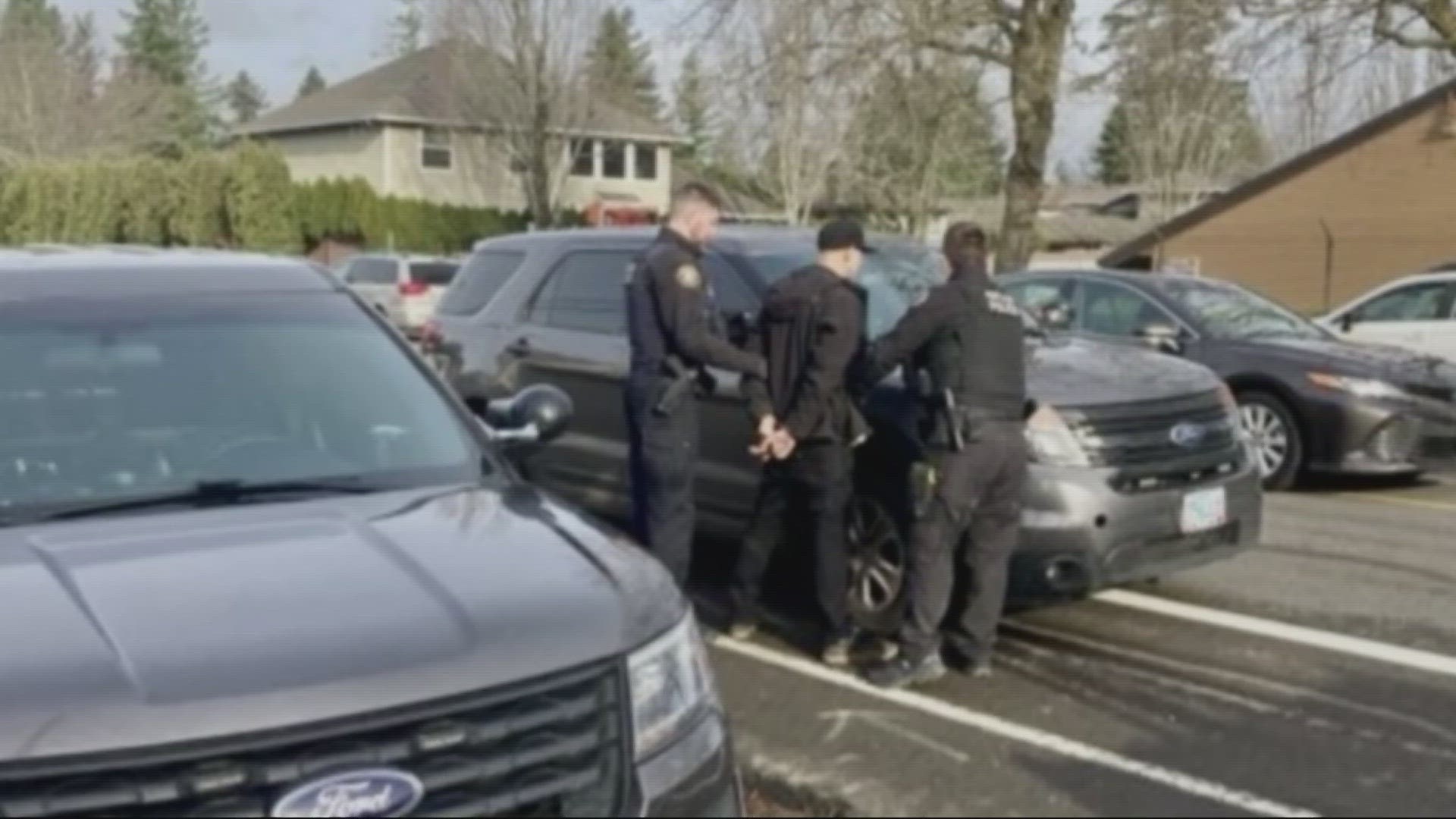 A great-grandmother played a role in stopping the suspect, who allegedly trafficked in stolen cars and sold them to a Portland scrap business.