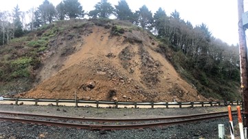 Landslide closes Highway 101 north of Rockaway Beach