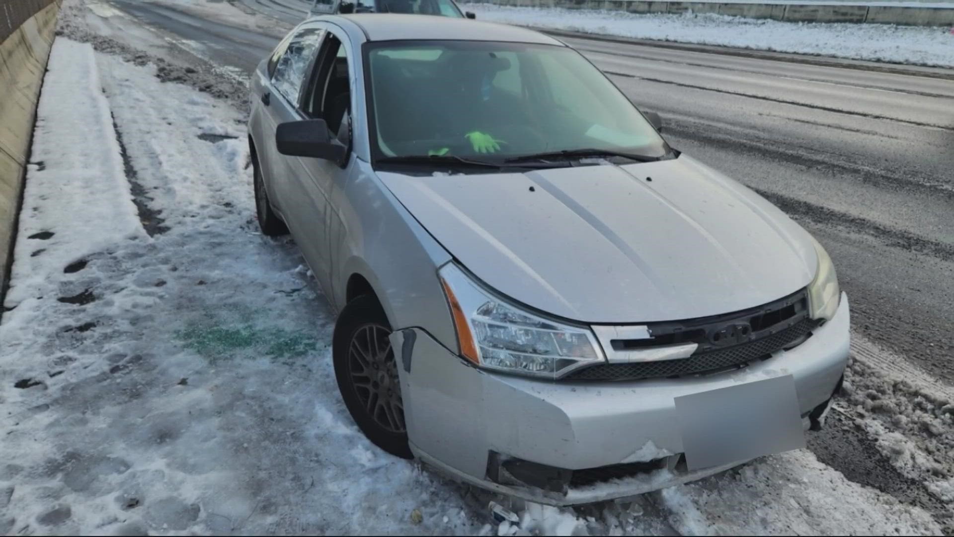 After doing everything he could to try and get home, a Portland man decided to leave his car on the side of the road. He returned Friday to find someone had broke in