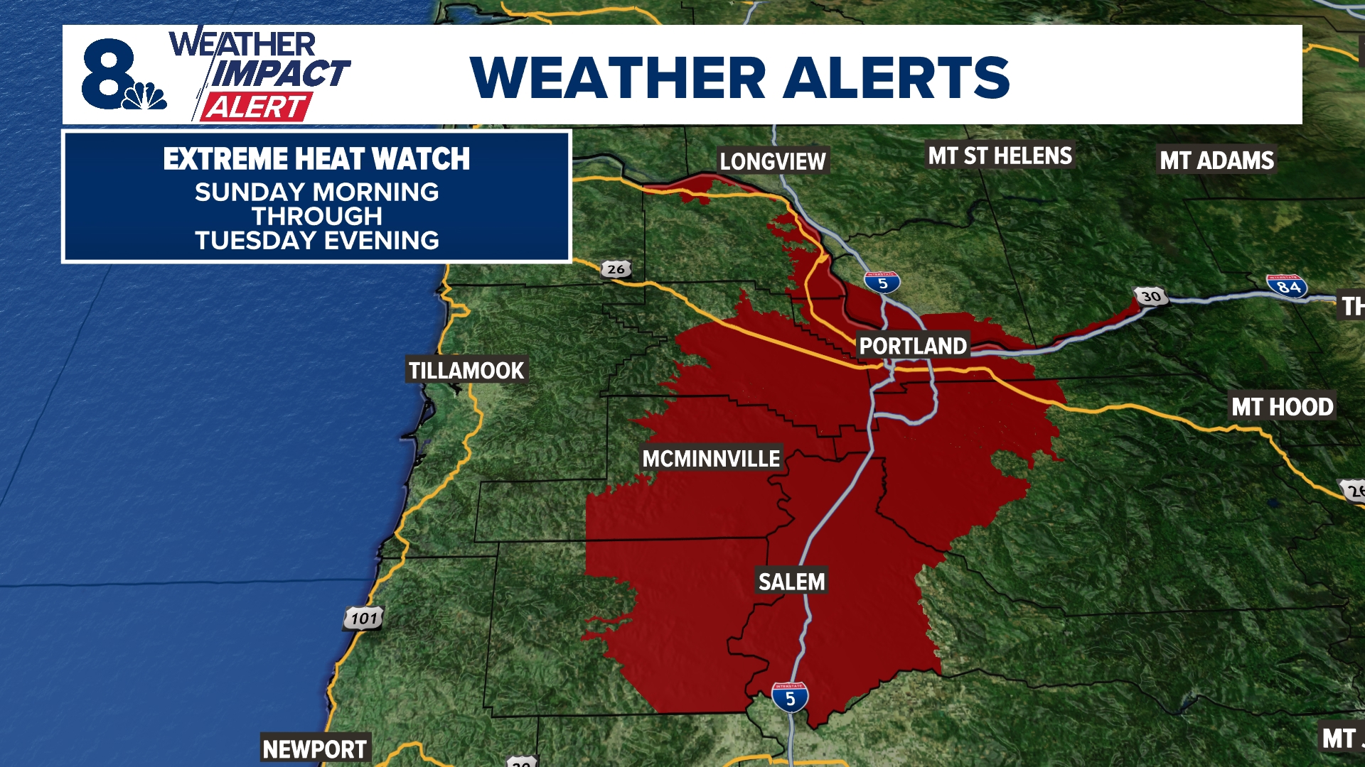 Weather Impact Alert: Temperatures climb into upper 90s Sunday and ...