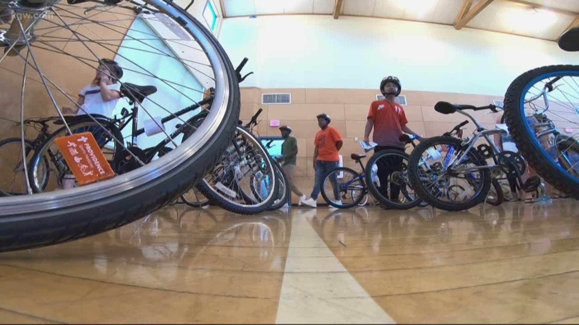 Dozens of refugee and immigrant children got to take home a free bicycle thanks to a non-profit that's new to Portland.