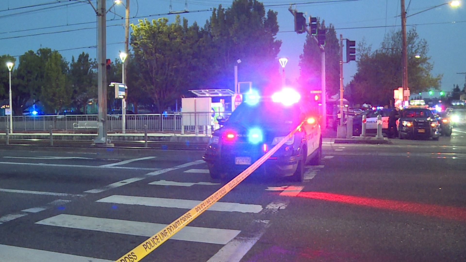 Portland police responded to a shooting at the intersection of East Burnside Street and Northeast 122nd Avenue on Tuesday evening that left one man dead.