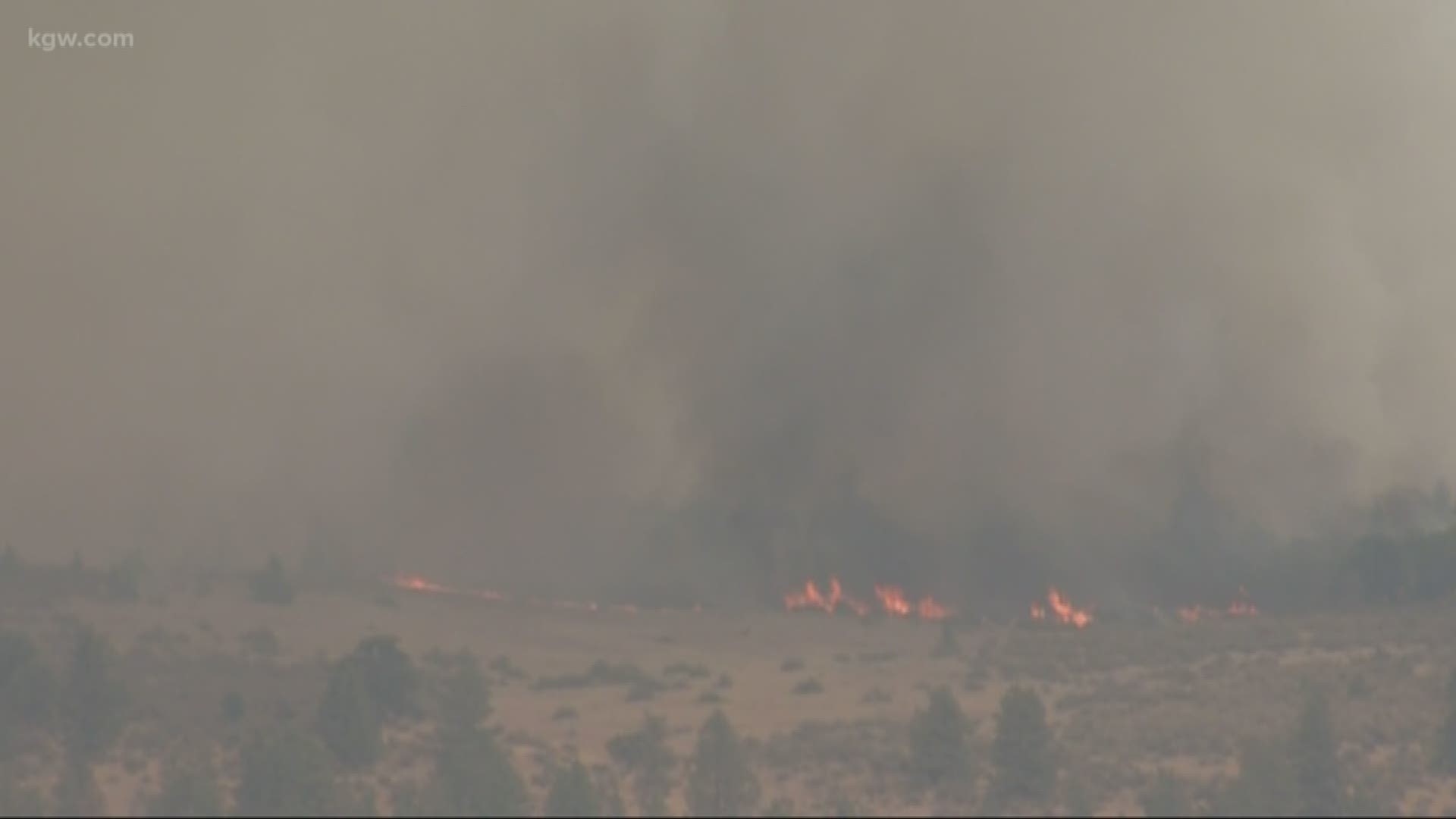 The South Valley Fire burning near Dufur has threatened about 100 homes.