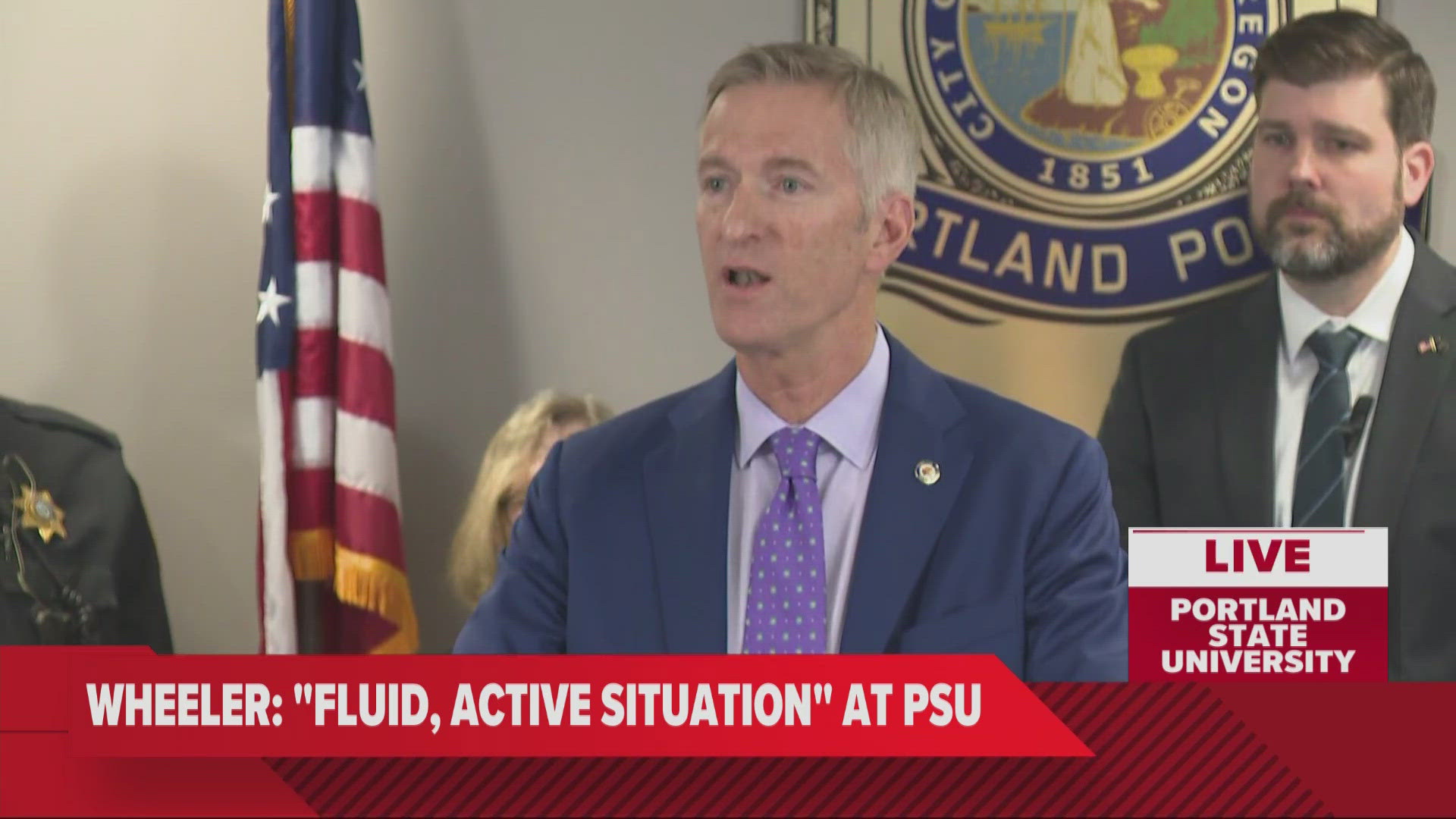 At a press conference, Portland Mayor Ted Wheeler said any protesters accountable for property damage will be prosecuted to the "fullest extent of the law."