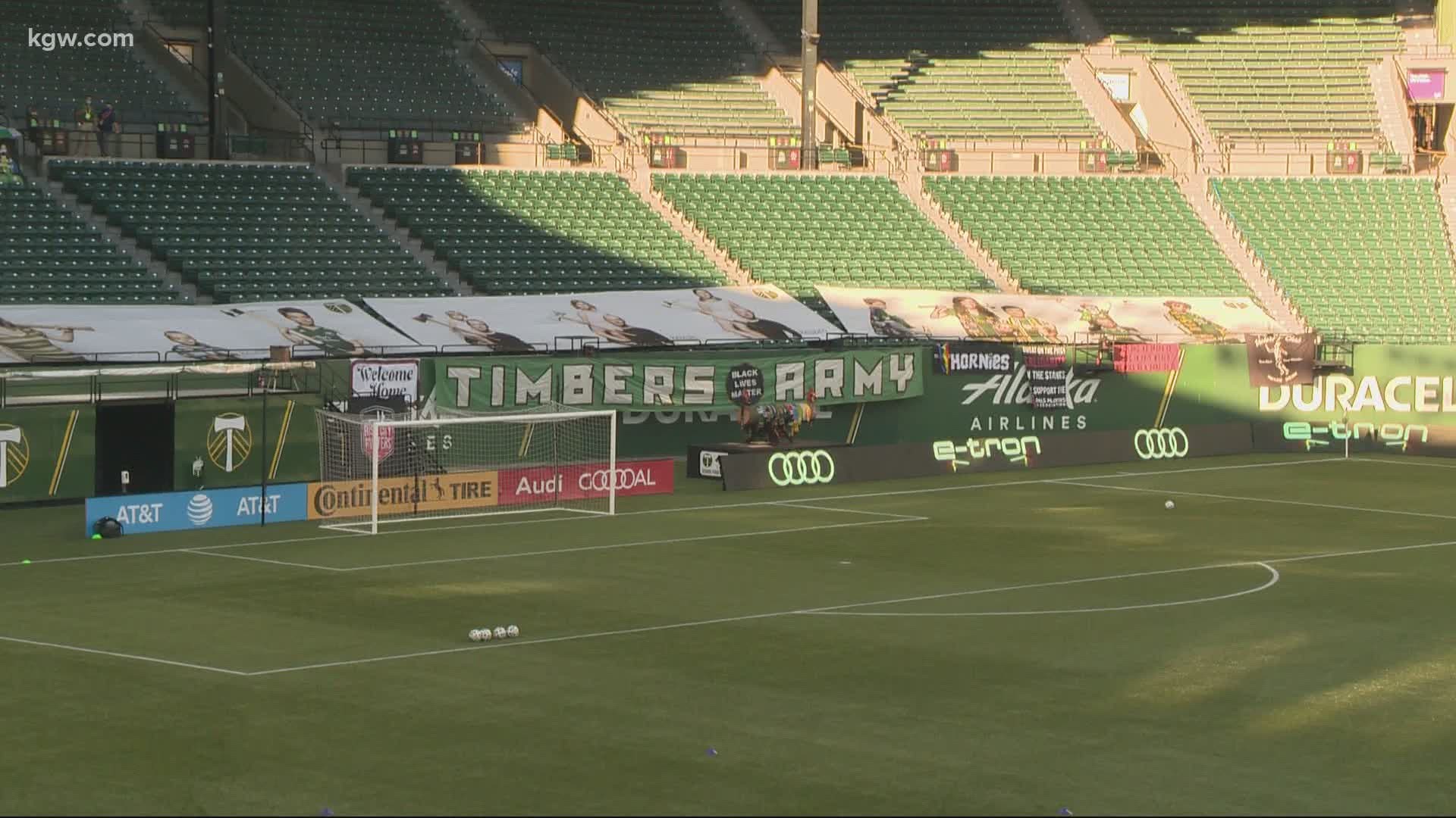 The Sunday night game was the Timbers' first home game since before the pandemic, and a lot of changes were made to make that happen