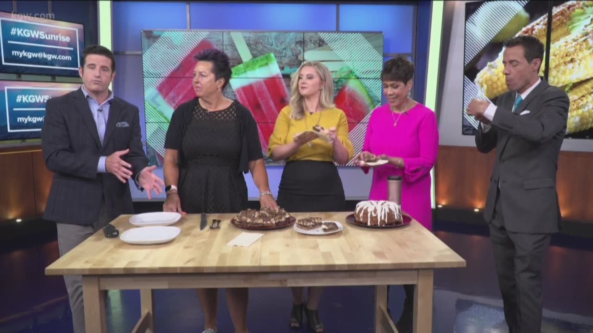 KGW Sunrise anchors sample Angie's S'mores Bars