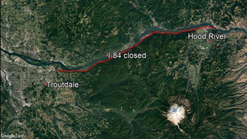 I-84 closed between Troutdale and Hood River