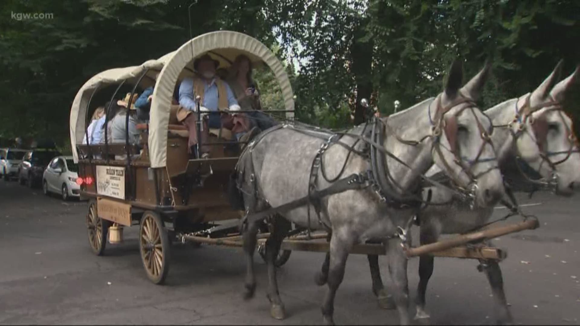 2018 marks the 175th anniversary of the Oregon Trail and Travel Oregon and Lyft are teaming up to offer free wagon rides in Downtown Portland this week.