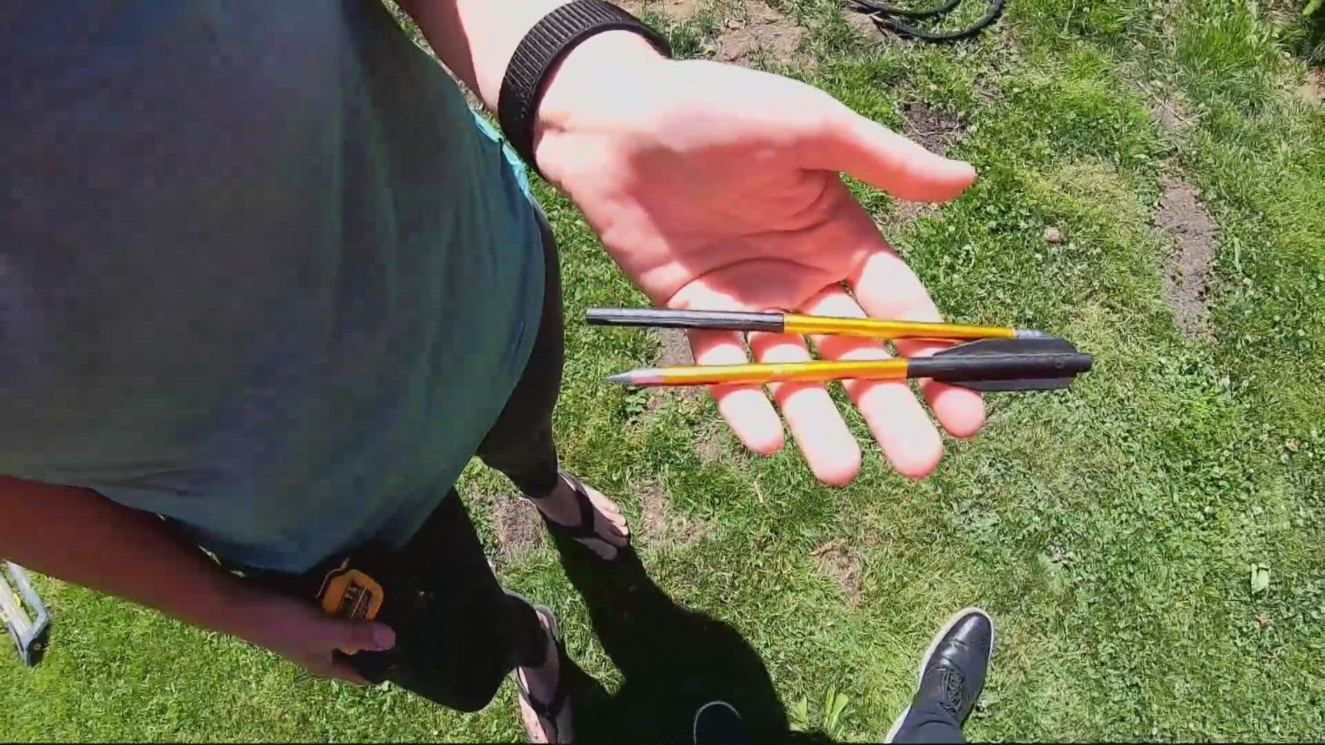For the third time in a year, a Troutdale woman has found more crossbow darts in her yard, and she's told there's nothing officials can do.