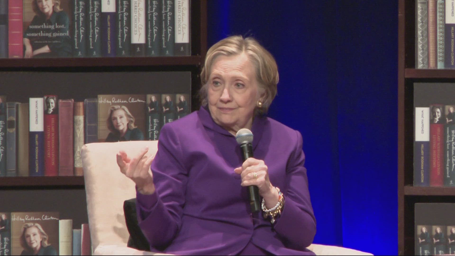 Hillary Clinton was in Portland on Monday night promoting her latest book, "Something Lost, Something Gained: Reflections on Life, Love, and Liberty."