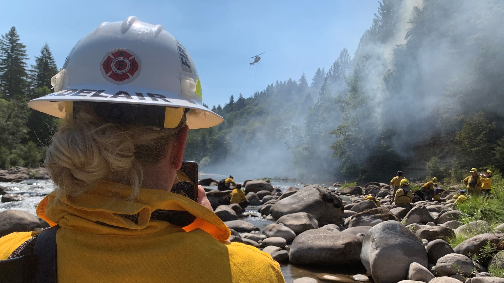 The Blue Jay Fire is burning on the west side of the Sandy River. The Level 1 (Be Ready) evacuation notice is for an area in the town of Boring, Oregon.