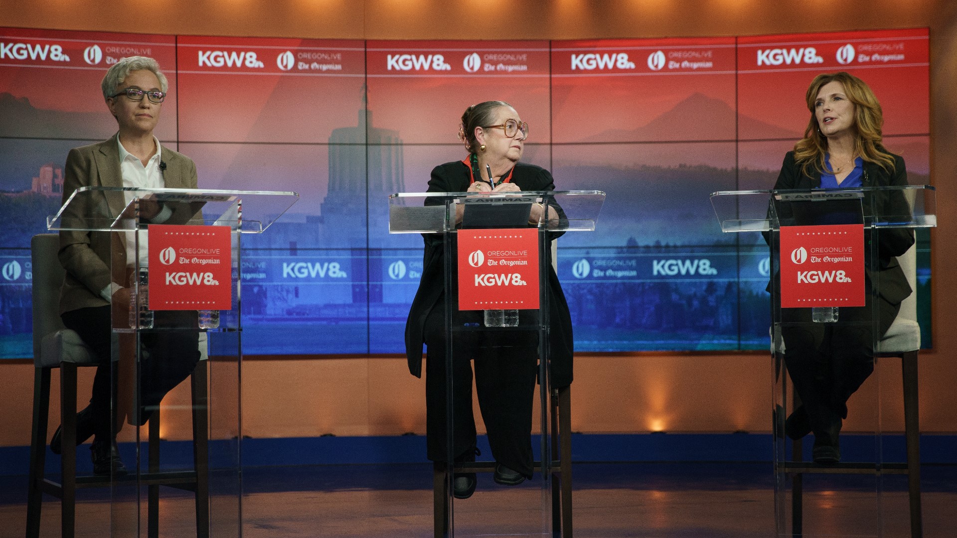 Democrat Tina Kotek faced pointed criticisms from both Republican Christine Drazan and unaffiliated candidate Betsy Johnson during Wednesday night's debate.