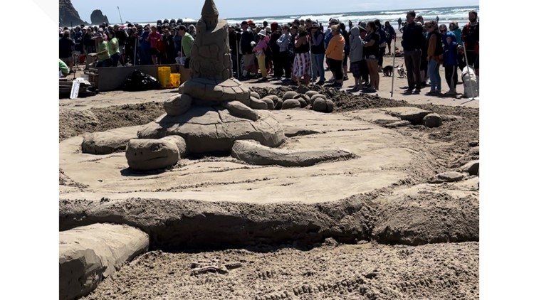 Building castles made of sand at the long-running Cannon Beach Sandcastle  Contest - OPB