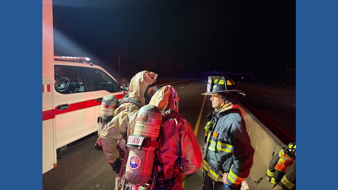 Residents given all clear after toxic chemicals spill onto Clark County street