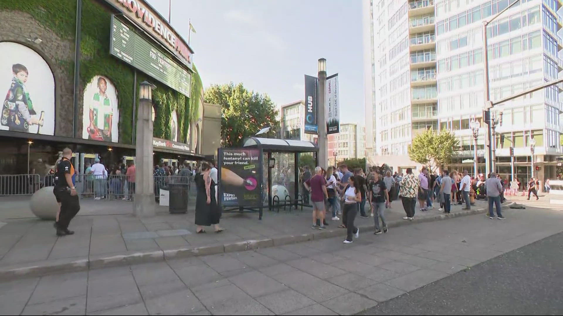 The first concert at Portland's Providence Park in 20 years is happening Friday night, with some fans having lined up more 12 hours before the show.