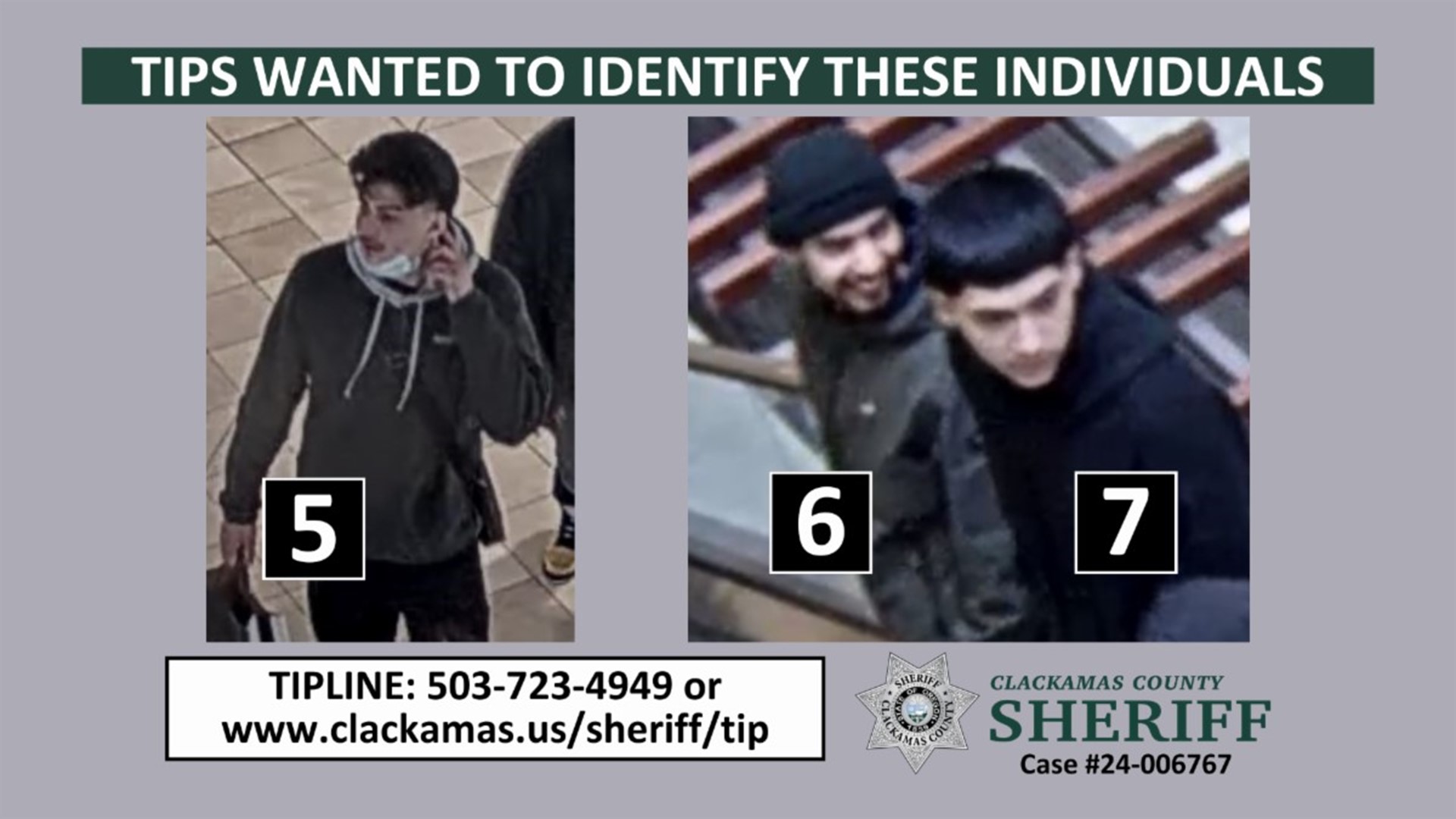 Clackamas mall shooting Deputies seek to identify 7 people