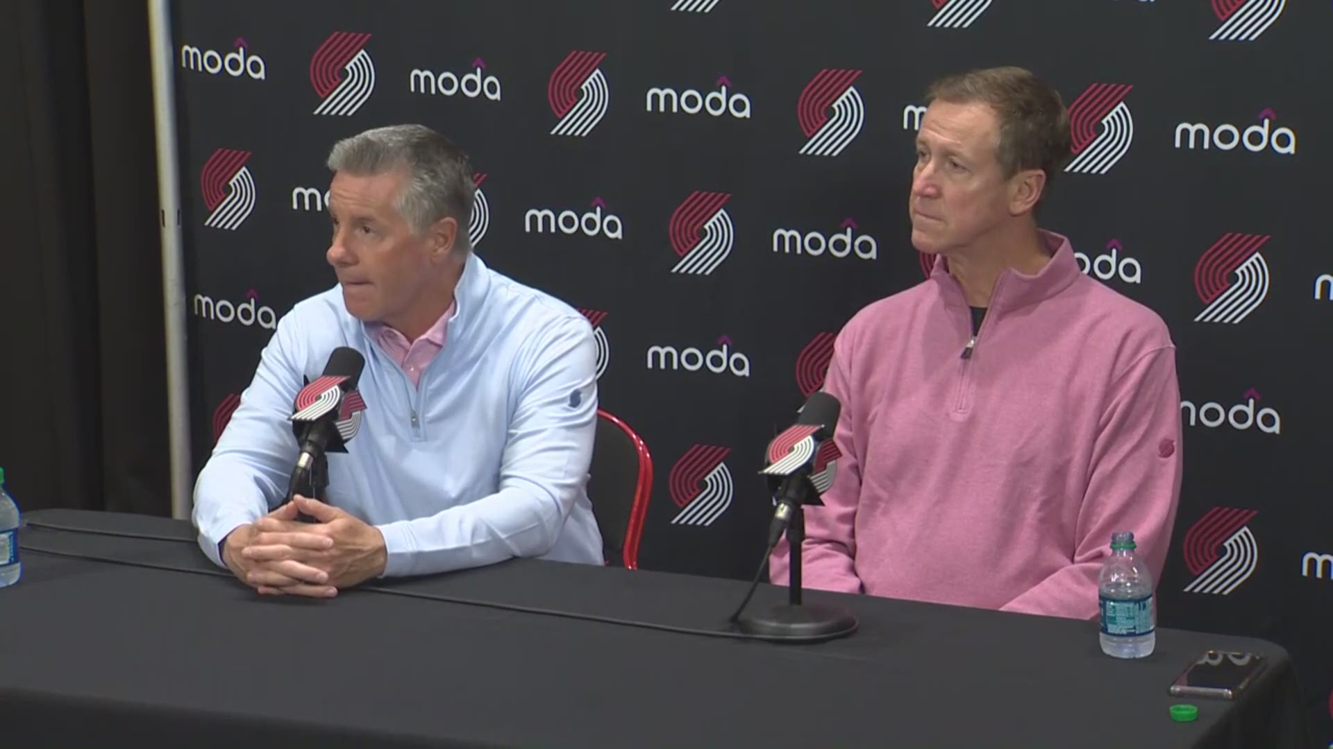 Portland Trail Blazers president of basketball operations Neil Olshey speaks about head coach Terry Stotts, who agreed to a multi-year contract extension with the Blazers, on Tuesday, May 21, 2019.