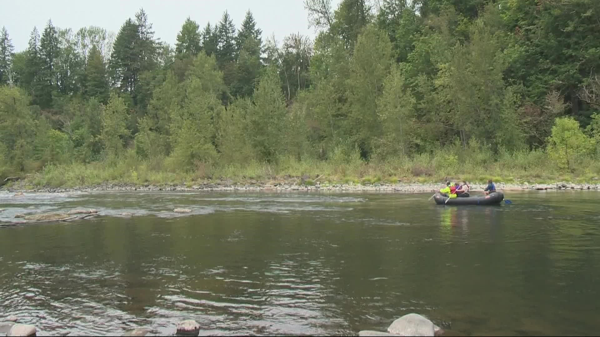 Looking for a mellow float down the river? Pete Giordano and his niece Amanda guide rafting tours down the lower Clackamas River that are great for beginners.