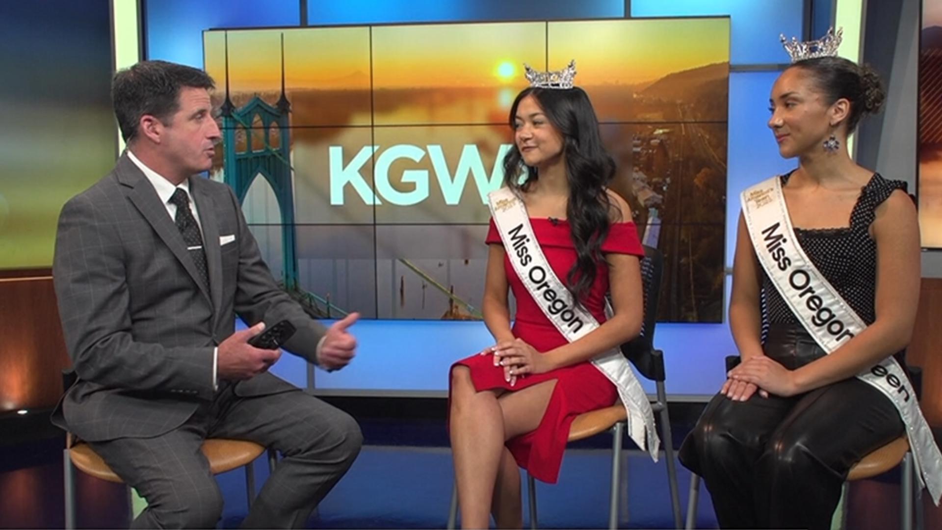 Congratulations to Mya Cash and Mila Pearl, who were crowned Miss Oregon and Miss Teen Oregon, respectively. They stopped by the KGW studio on Tuesday.
