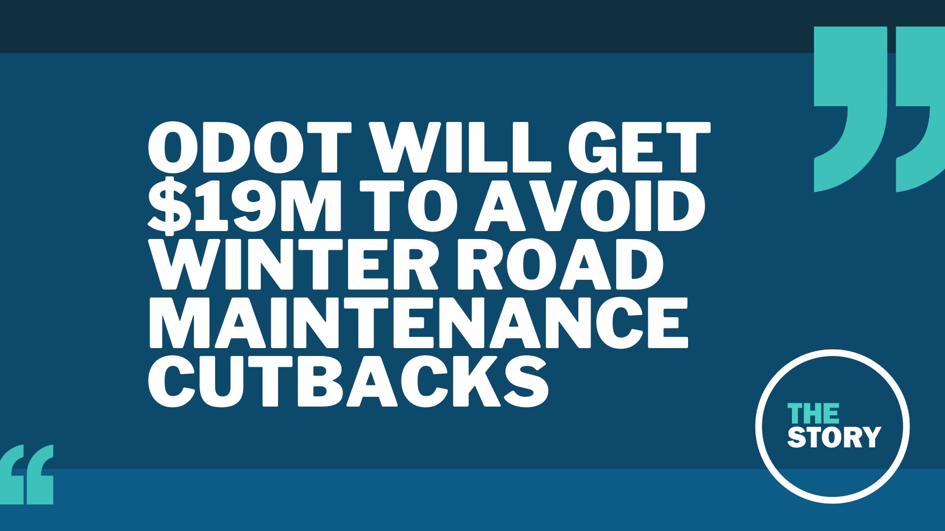 The Oregon Department of Transportation warned in October that it would have to scale back sanding, plowing and other winter road work due to declining revenues.