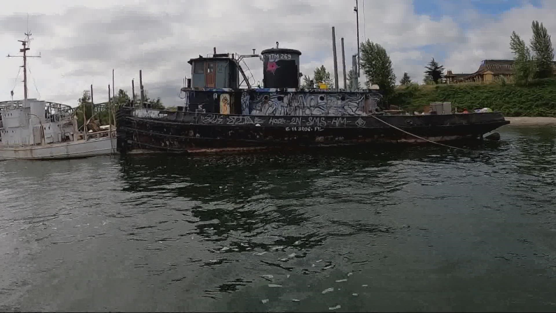 Both ships sank last year after sitting off Hayden Island for more than a decade. Officials have already had to remove thousands of gallons of diesel fuel.