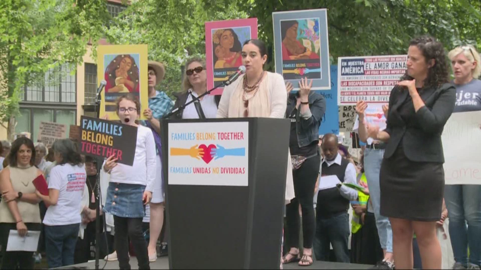 Thousands of demonstrators gathered in Portland and Vancouver Saturday, joining cities across the country to rally against the Trump administration's recent policy of family separations.