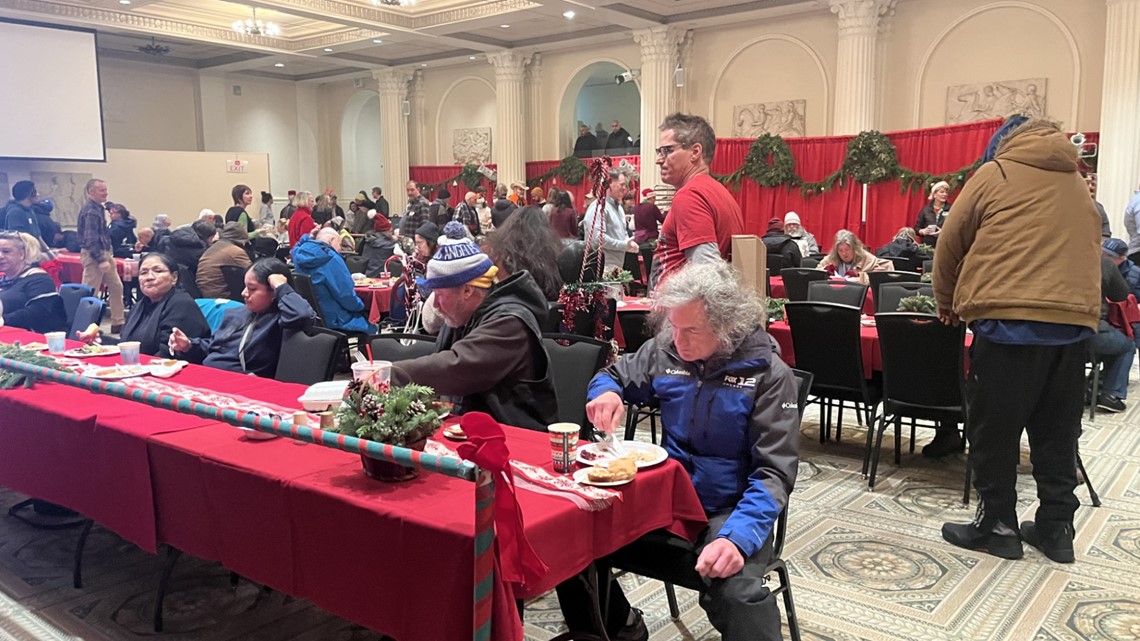 Christmas dinner served to people in need in downtown Portland