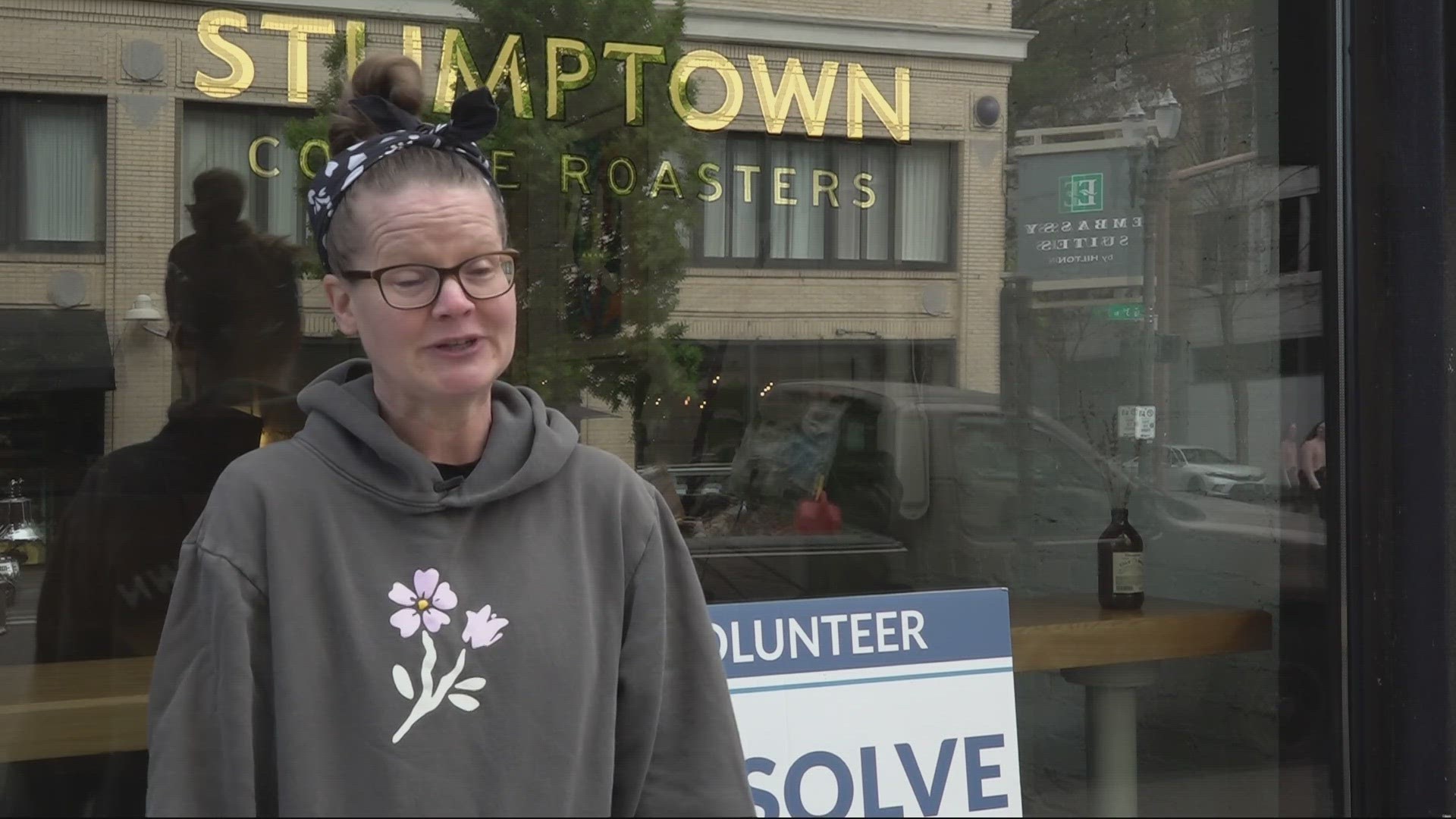 Stumptown Coffee Roasters teamed up with SOLVE, an environmental nonprofit, to host a cleanup downtown.