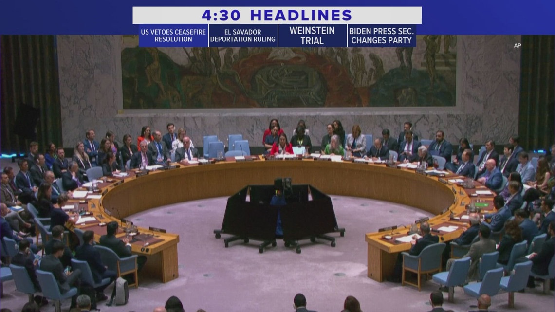 US Vetoes UN Gaza Ceasefire Resolution