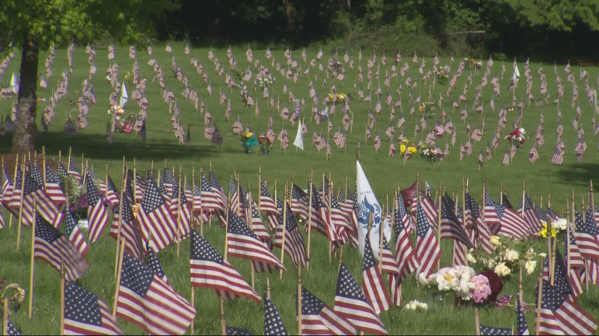 On Memorial Day, there was a steady stream of people visiting fallen heroes in the Willamette National Cemetery.